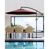 10FT Cantilever Patio Umbrella with Cross Base, Outdoor Offset Market Umbrella with 360-degree Rotation and Infinite Tilt - 4 of 4