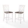 Set of 2 Shelby Counter Height Barstools Distressed White - Crosley: Rubberwood Frame, Non-Upholstered, Traditional Design - image 3 of 4