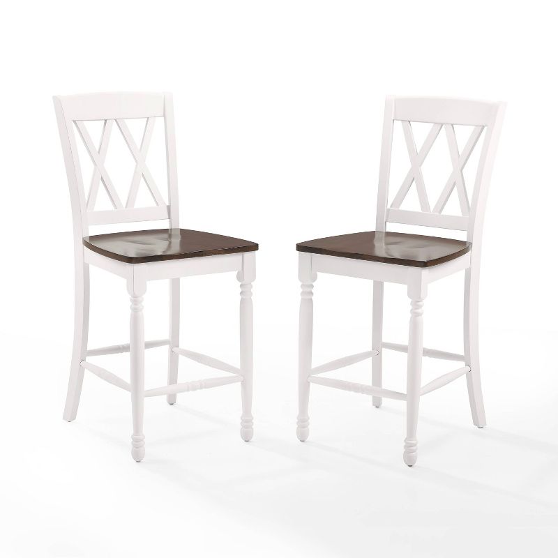 Set of 2 Shelby Counter Height Barstools Distressed White - Crosley, 4 of 16