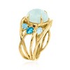 Ross-Simons 4.40 Carat Milky Aquamarine and .85 ct. t.w. Tonal Blue Topaz Ring in 18kt Gold Over Sterling - 3 of 4