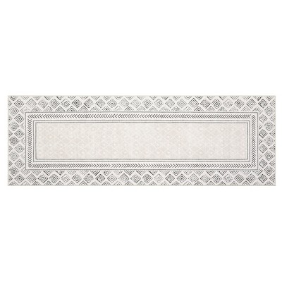 2*6 Modern Bordered Washable Rug Stain Resistant Easy Cleaning Indoor Carpet Non-Slip Low Pile Floor Cover for Living Room Bedroom Office Grey