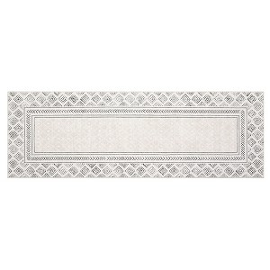 2*6 Modern Bordered Washable Rug Stain Resistant Easy Cleaning Indoor Carpet Non-Slip Low Pile Floor Cover for Living Room Bedroom Office Grey - 1 of 4
