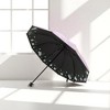 Unique Bargains Umbrella Manual 10-rib Swaying Flowers Sun Protection Vinyl Impact Cloth Pink 37.80"x25.98" 1 Pcs - 2 of 4