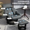 PU Leather Massage Recliner Chair with Ottoman, 360° Swivel Recliner and Footstool, Side Pocket and Remote Control - 4 of 4