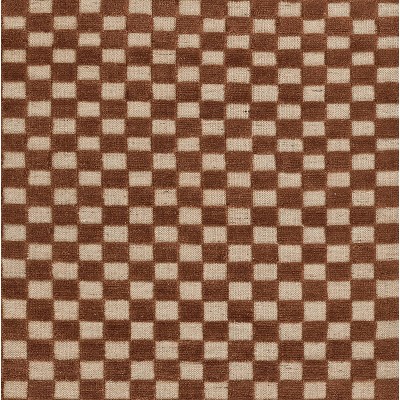 Brown and Beige Wool Checkered 8' x 10' Handwoven Rug