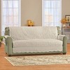 Collections Etc Quilted Textured Leaf Pattern Scalloped Edge Furniture Cover with Side Pockets - 2 of 4