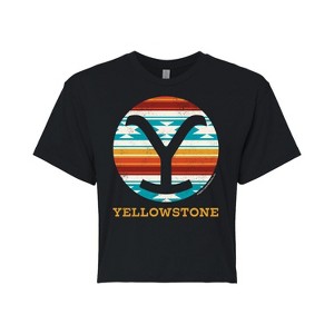 Women's - Yellowstone - Y Brand Western Blanket Cropped Graphic T-Shirt - 1 of 4