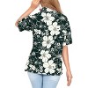 LA LEELA Women's Button Down Blouses Floral Summer Blouse Shirt Coverup Button Up Short Sleeve Vacation Casual Dress Hawaiian Shirts - 2 of 4