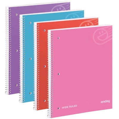 Enday Spiral Notebook  (4 Pack) Pink, Red, Blue, Purple 1 Subject Spiral Notebook, 70 Sheets College Ruled Notebook Paper