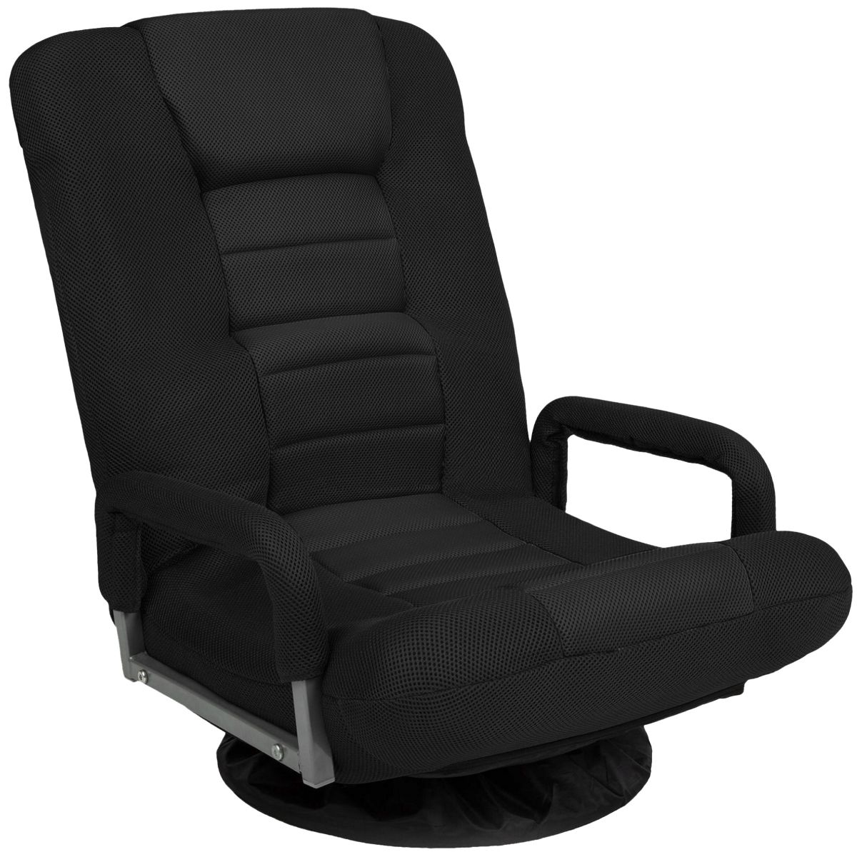 Best Choice Products 360-Degree Swivel Gaming Floor Chair w/ Armrest Handles, Foldable Adjustable Backrest - Black/Red