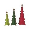 Transpac Set of 3 MDF Triangle Tree Sculptures Multicolor Decorative Objects for Christmas Holiday Tabletop Decor - 2 of 2