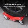 VEVOR Wheel Dolly,8000lbs Capacity Heavy-Duty Steel Car Mover,Wheel Dolly Car Tire Stake Set with Brakes,Vehicle Moving Cart Moving Cars,Set of 4,Red - 3 of 4