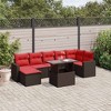 vidaXL 8 Piece Garden Sofa Set with Cushions Brown Poly Rattan - Brown without storage - 2 of 4
