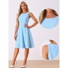 Allegra K Women's Sleeveless Boat Neck High Waist Fit and Flare Work Dresses - 2 of 4