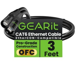GEARit CAT6 Shielded EtherCON Cable for Pro Audio - Black - 1 of 4