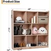 Jojoka Natural 8-Section Wooden Toy Storage Cabinet with 4 Hidden Wheels & 2 Bins - 3 of 4