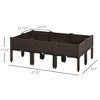 Bencmate Planters Outdoor Garden Self-Watering Planter Boxes with Drainage Holes for Flowers Vegetables Herbs, 6 Pcs, Brown, 47.25"*31.5"*17.25" - 4 of 4