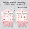 Big Dot of Happiness Sweet 16 - 16th Birthday Party Game Pickle Cards - Pull Tabs 3-in-a-Row - Set of 12 - 3 of 4