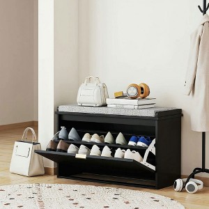 Resenkos Shoe Storage Bench - Padded Seat, Flip-Drawer, Entryway Shoe Cabinet, 24.4x10.2x18.7 Inches, - 1 of 4