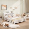 Okak Full Size Platform Bed Frame with Door & Fence, Wooden Floor Bed with Support Slats for Toddlers/Kids Bedroom - 4 of 4