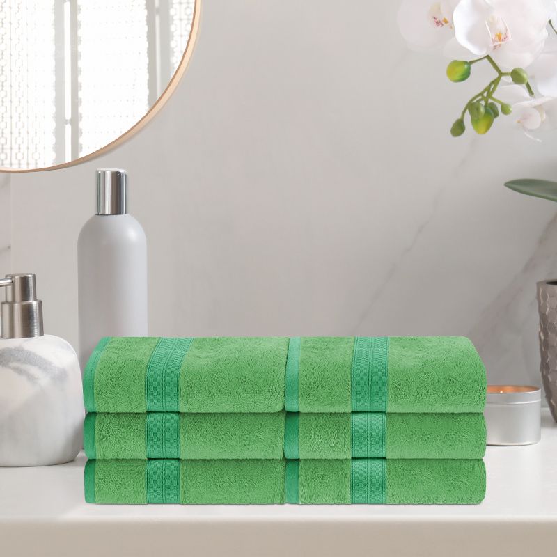 Plush and Highly Absorbent Rayon from Bamboo and Cotton 6-Piece Hand Towel Set, Quick Drying and Soft by Blue Nile Mills, 2 of 6