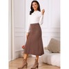 INSPIRE CHIC Women's A-Line Elastic High Waist Stretchy Ribbed Knit Midi Skirt - 3 of 4