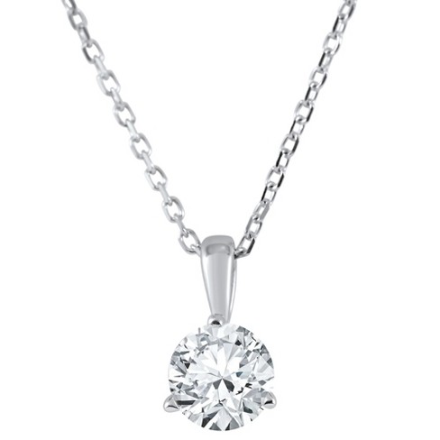 Pompeii3 1/4 Ct Solitaire Diamond Pendant Available In 14k And Platinum ...