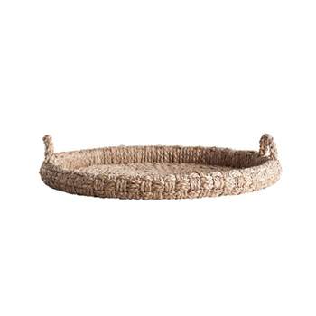 29" x 5" Round Braided Bankuan Tray with Handles Natural - Storied Home