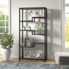 68" 5-Tier Black Metal Book Case with Glass Top Shelves - Henn&Hart - 4 of 4