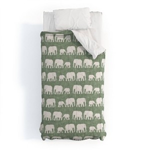 Deny Designs Kids' Little Arrow Design Co Elephants Marching Comforter Bedding Set - 1 of 3