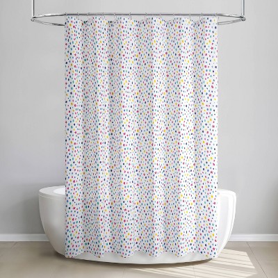 Allure Home Creations Confetti Dot Kids' Shower Curtain: Polka Dots, 72"x70", Machine Washable