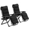 Outsunny Zero Gravity Lounge Chair Set of 2 Reclining Folding Outdoor Lounge Chairs with Cushion, Headrest, and Side Tray for Patio, Beach - image 4 of 4