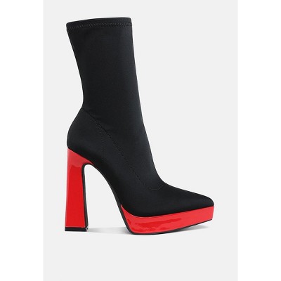 Rabha Contrasting Platform Detail Sock Boots