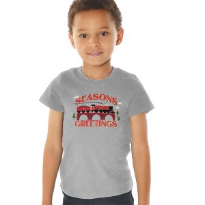 Harry Potter Seasons Greetings Christmas Hogwarts Express Kids T-Shirt For Toddlers Athletic Heather - 1 of 4
