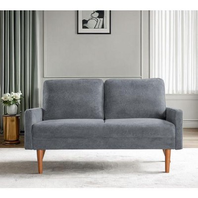 CAVINAS European Velvet Sofa, Vintage Loveseat Sofa Chair, Upholstered 3 Seater Couch, Chic Living Room Furniture Seating for Home, Apartment, Office