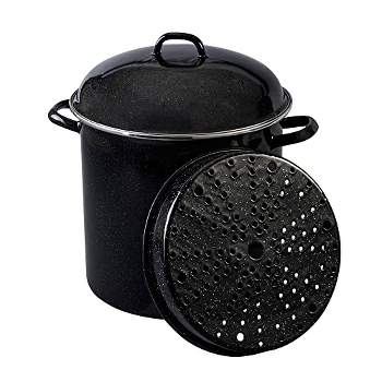 Large Enamelware Stock Pot, Canning Pot, Large Soup Pot, Project Pot, Black  Speckled Enamelware Pot, Extra Large Lidded Pot 14 X 8 /12 