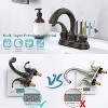 LunaLulinlk 2-handle oil-rubbed bronze with aeration faucet with pop-up drain and supply hose - 2 of 4