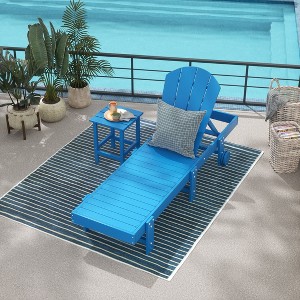 WestinTrends Malibu 2 Piece Adirondack Poly Reclining Chaise Lounge With Wheels - 1 of 4