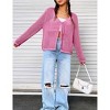 Coolmee Women's Lightweight Crochet Cardigan Tie Front Shrugs Knit Crop Tops - 2 of 4