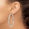 Black Bow Jewelry 4mm x 55mm 14k White Gold Classic Round Hoop Earrings - 3 of 4