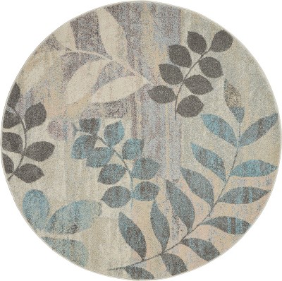 Nourison Tranquil Tra01 Ivory/light Blue Indoor Area Rug 5'3