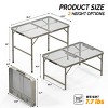 SEVOBAL Folding Camping Picnic Table Lightweight Grill Table with Adjustable Height Carry Handle Metal Folding Table Cook BBQ RV, Silver, 65"*8"*52" - 3 of 4