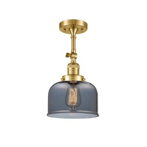 Bell - 1 Light Semi-Flush Mount In Industrial Style-14 Inches Tall and 8 Inches Wide - 1 of 1