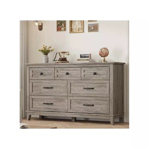 54" Wide Drawer Dresser,7 Drawer Dresser for Bedroom,  with Storage, Wooden Closet Storage Chest for Living Room,Bedroom - 1 of 4
