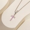 Girls' Cubic Zirconia Religious Cross Sterling Silver Necklace - In Season Jewelry - 4 of 4
