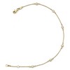 Black Bow Jewelry 14k Yellow Gold and Cubic Zirconia Station Anklet, 9-10 Inch - 2 of 4