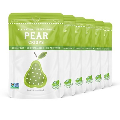 Nature's Turn Freeze-Dried Fruit Snacks - Pear Crisps -  No Sugar Added, Non GMO, Gluten Free, Nothing Artificial - 15g (.53oz) - 6-PACK