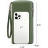 Wikineon Womens Wallet RFID Blocking Leather Zip Around Wallet Large Capacity Long Purse Credit Card Clutch Wristlet,Green - 3 of 4