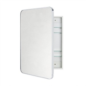 TEHOME Garnes Rectangular Recessed or Surface Mount Metal Medicine Cabinet with Mirror - 1 of 4