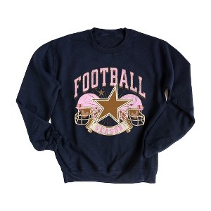Simply Sage Market Women's Graphic Sweatshirt  Football Season Pink Helmet - 1 of 4
